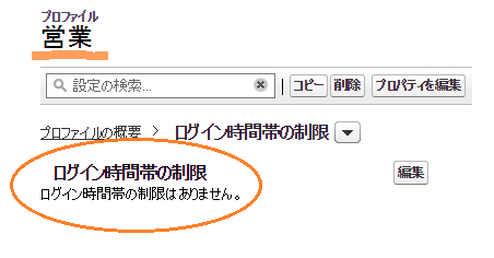 プロファイル営業ログイン時間帯