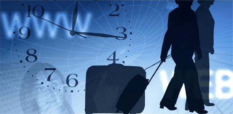 business travel silhouettes illustration