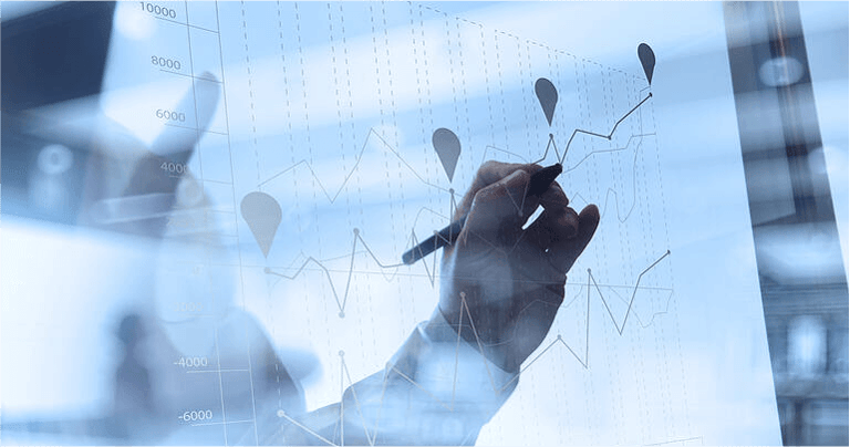 businessman hand working with new modern computer and business strategy as concept