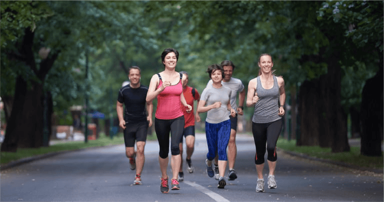 people group jogging, runners team on morning  training